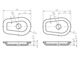 Blinker Montageplatten für Kawasaki Modelle, ABS, 52x35 mm