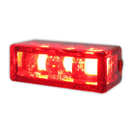 LED-Einbaurücklicht Progress-Line Brick, Rot, 27x10 mm, E-geprüft, 12V/1W