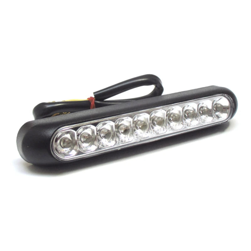 LED-Rücklicht Line schwarz, Glas klar, 129x21 mm, mit KZL, E-geprüft, 12V/1W