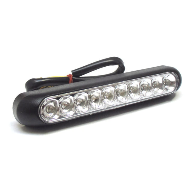 LED-Rücklicht Line schwarz, Glas klar, 129x21 mm, mit KZL, E-geprüft, 12V/1W
