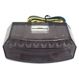 LED-Rücklicht Teramo schwarz, Getönt, 110x27 mm, mit KZL, E-geprüft, 12V/1,1W
