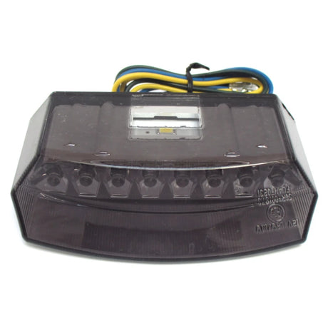 LED-Rücklicht Teramo schwarz, Getönt, 110x27 mm, mit KZL, E-geprüft, 12V/1,1W