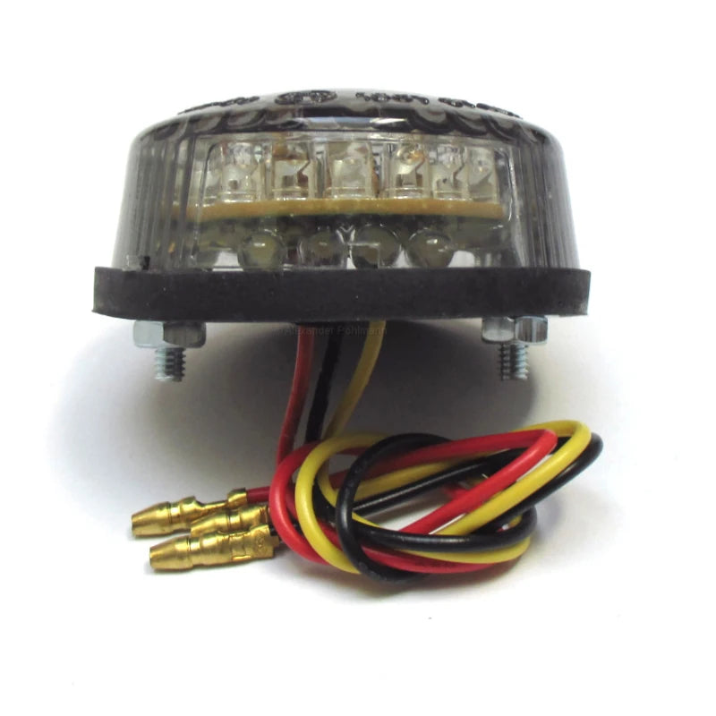 LED-Rücklicht Rund, Getönt, Ø 60 mm, mit KZL, E-geprüft, Gummiabdeckung