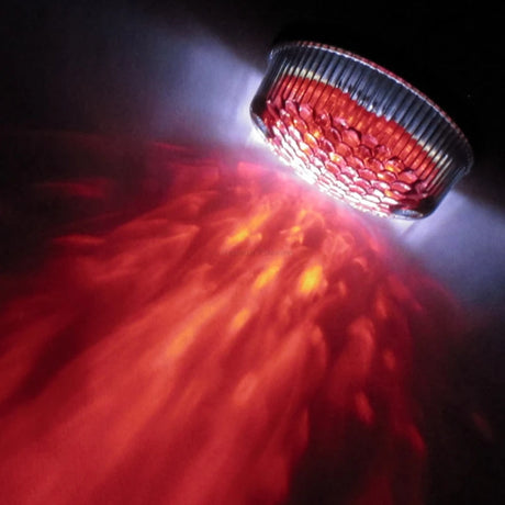 LED-Rücklicht Rund, Getönt, Ø 60 mm, mit KZL, E-geprüft, Gummiabdeckung