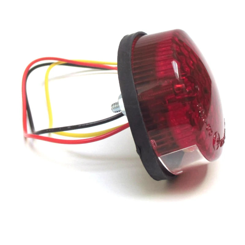 LED-Rücklicht Rund, Rot, Ø 60 mm, mit KZL, E-geprüft, Gummiabdeckung