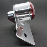 Rücklicht mit Kennzeichenhalter Cat-Eye chrom, Glas rot, KZL, E-geprüft, 12V/5W