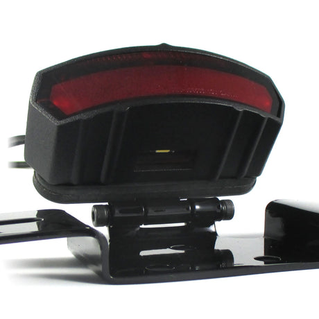 Rücklicht mit Kennzeichenhalter Light Guide schwarz, Rot, KZL, E-geprüft, 12V/1W