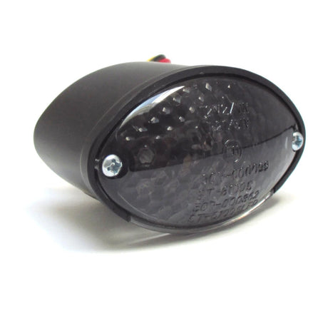 LED-Rücklicht Cat-Eye schwarz, Getönt, 68x43 mm, mit KZL, E-geprüft, 12V/1W