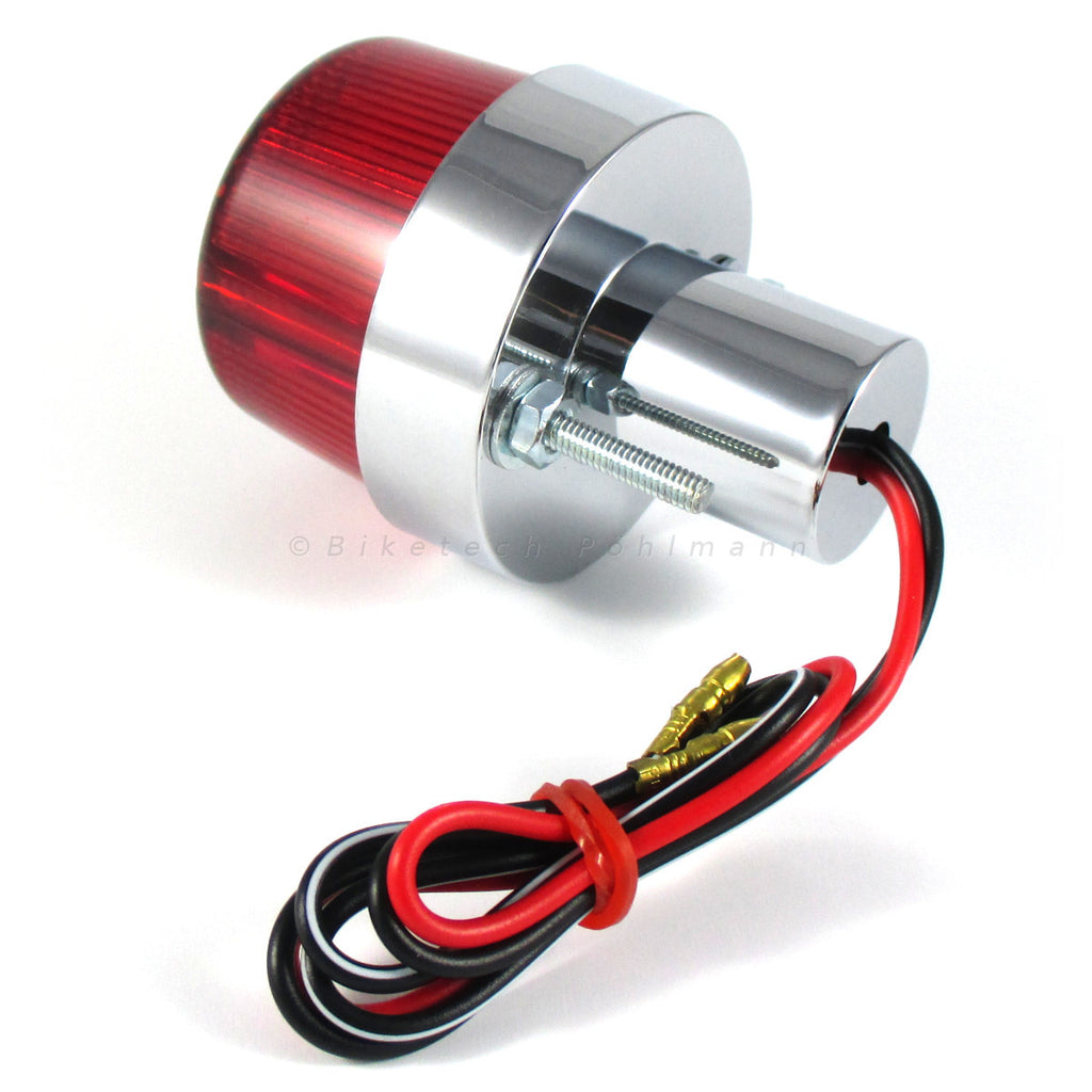 Rücklicht POINT MINI mit Kennzeichenbeleuchtung, chrom