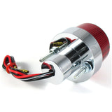 Rücklicht Point Mini chrom, Glas rot, Ø 49,5 mm, mit KZL, E-geprüft, 12V/5W