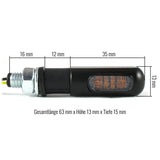 LED-Blinker Paar Progress-Line Heat schwarz, Getönt, M8, E-geprüft, 12V/1W