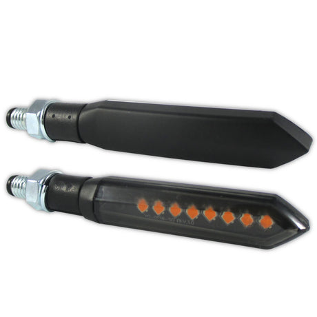 LED Lauflicht Blinker Progress-Line Flow schwarz, Getönt, E-geprüft, 12V 6W
