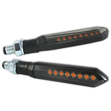 LED Lauflicht Blinker Progress-Line Flow schwarz, Getönt, E-geprüft, 12V 6W