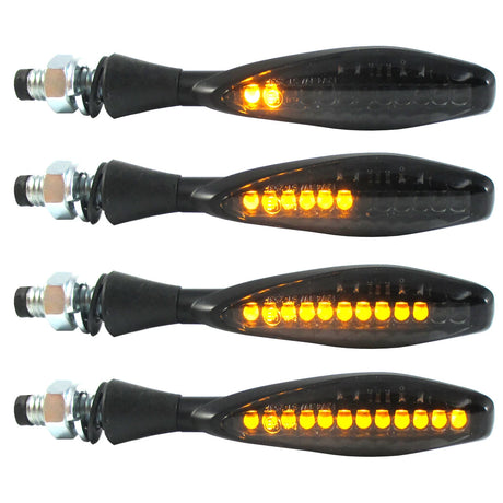 LED Lauflicht Blinker Progress-Line Titan schwarz, Getönt, E-geprüft, 12V 4,1W