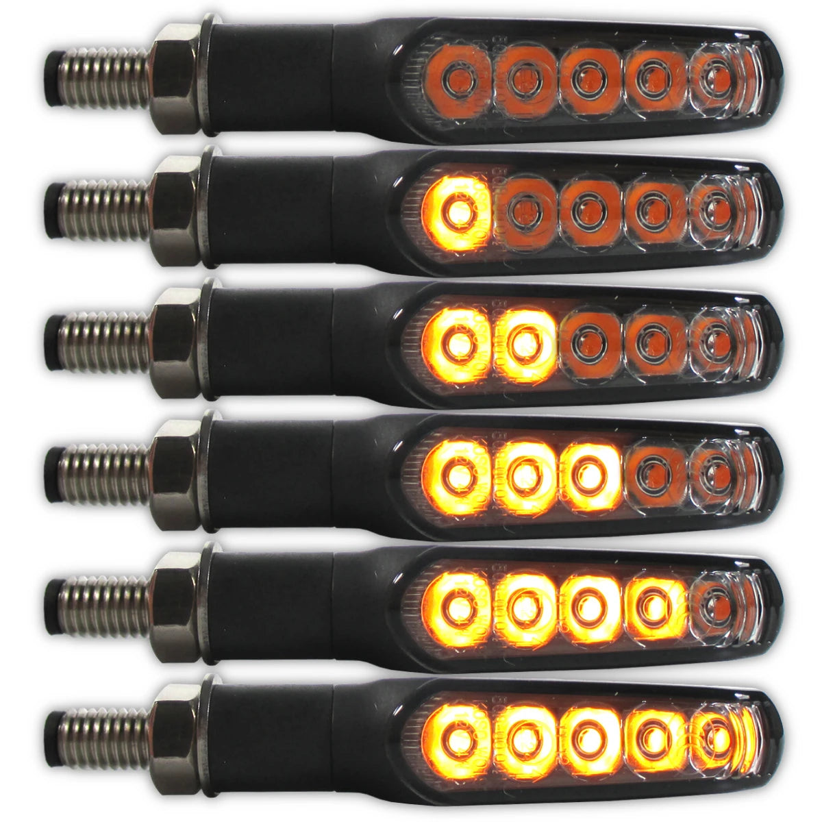 LED-Lauflichtblinker Progress-Line Jet schwarz, Getönt, E-geprüft, 12V/4W
