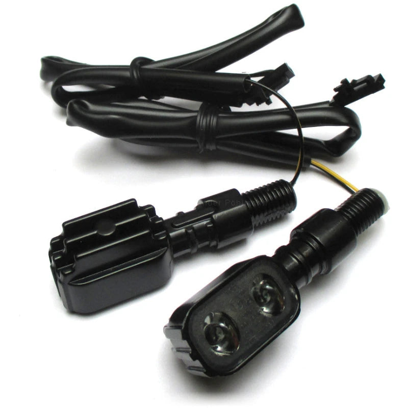 LED-Blinker Paar Progress-Line Fluted schwarz, Getönt, M10, E-geprüft, 12V/2,4W