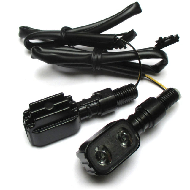 LED-Blinker Paar Progress-Line Fluted schwarz, Getönt, M10, E-geprüft, 12V/2,4W
