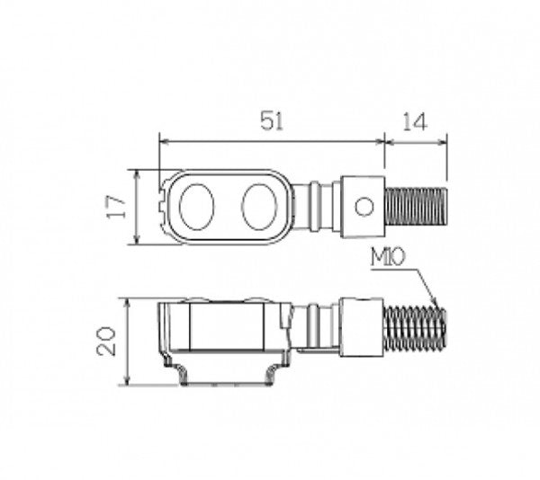 LED Blinker FLUTED, schwarz