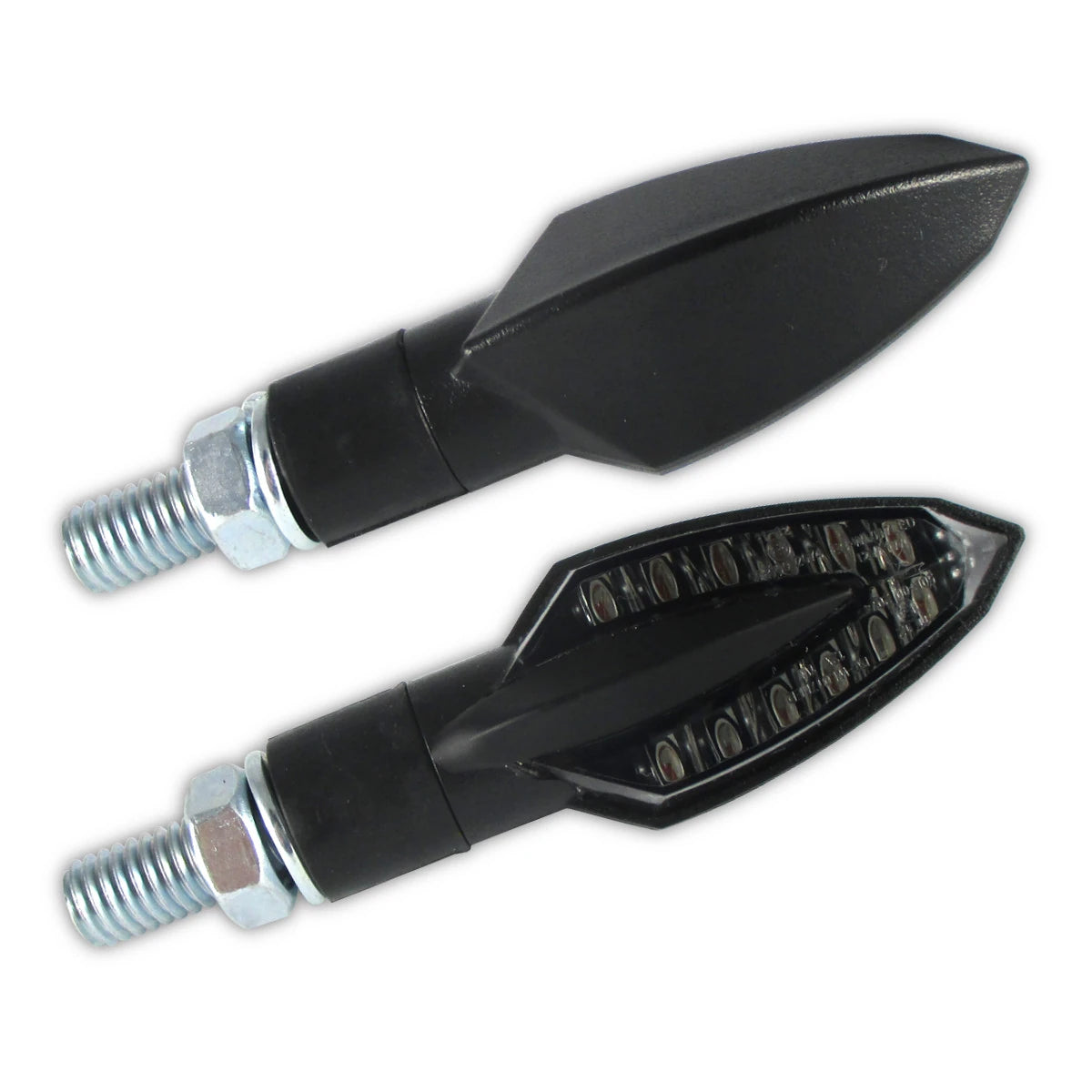 LED-Blinker Paar Progress-Line Sliver schwarz, Getönt, M8, E-geprüft, 12V/1W