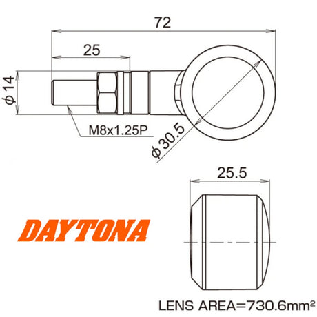 LED-Blinker Paar Daytona SOL schwarz, Getönt, M8, E-geprüft, 12V/2,1W
