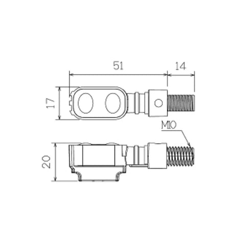 LED-Blinker mit Rück- & Bremslicht Progress-Line Fluted 3in1, Schwarz, E-geprüft