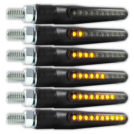 LED Lauflicht Blinker Progress-Line Katana schwarz, Getönt, E-geprüft, 12V 1,4W