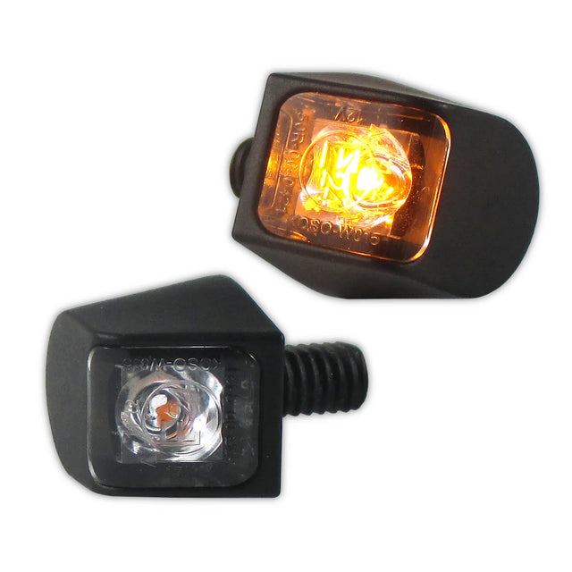 LED-Blinker Paar Progress-Line Skew schwarz, Klar, M6, E-geprüft, 12V/1,5W