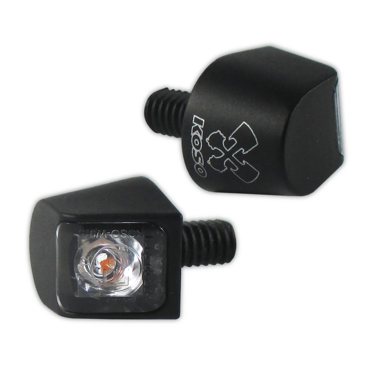LED-Blinker Paar Progress-Line Skew schwarz, Klar, M6, E-geprüft, 12V/1,5W