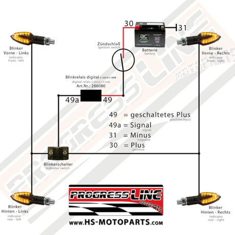 LED Blinkrelais PROGRESS LINE Universal mit Rundstecker