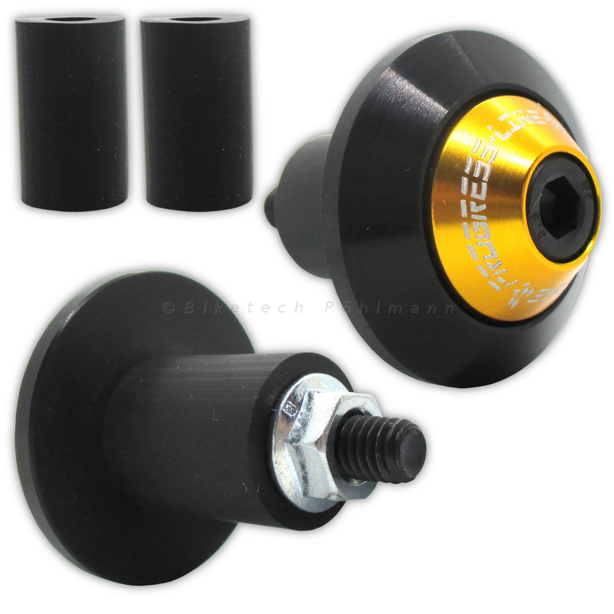 Lenkergewichte DISC, gold,  Klemmbereich 14-19 mm