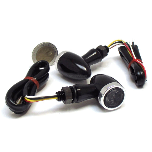 LED-Blinker mit Rück- & Bremslicht Progress-Line Jack 3in1, Schwarz/Silber