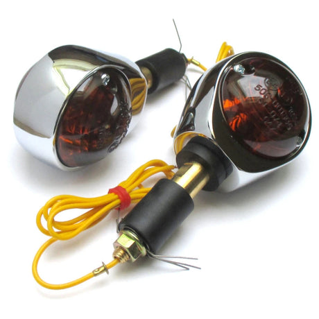 Lenkerendenblinker Progress-Line Ochsenaugen chrom, getöntes Glas, E-geprüft