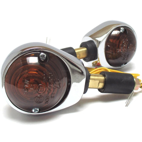 Lenkerendenblinker Progress-Line Ochsenaugen chrom, getöntes Glas, E-geprüft
