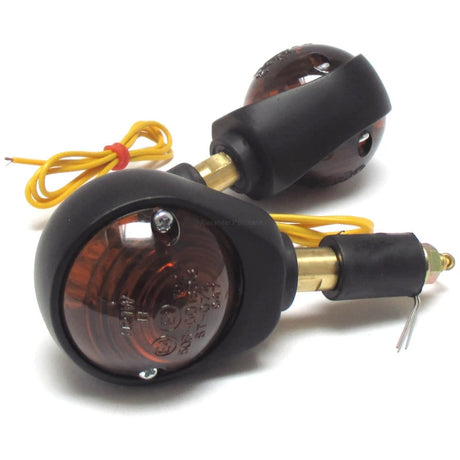 Lenkerendenblinker Progress-Line Ochsenaugen schwarz, getöntes Glas, E-geprüft