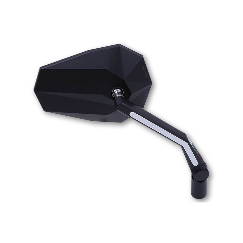 Lenkerspiegel Paar HIGHSIDER STEALTH-X3 mit LED Positionslicht, E-geprüft, M10 Gewinde