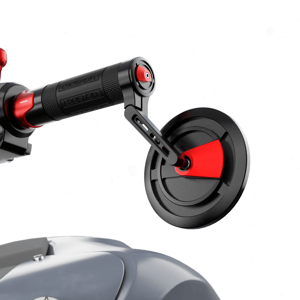Lenkerendenspiegel HIGHSIDER ENTERPRISE-EP1, rot, Aufnahme Ø 30 x B 12 mm