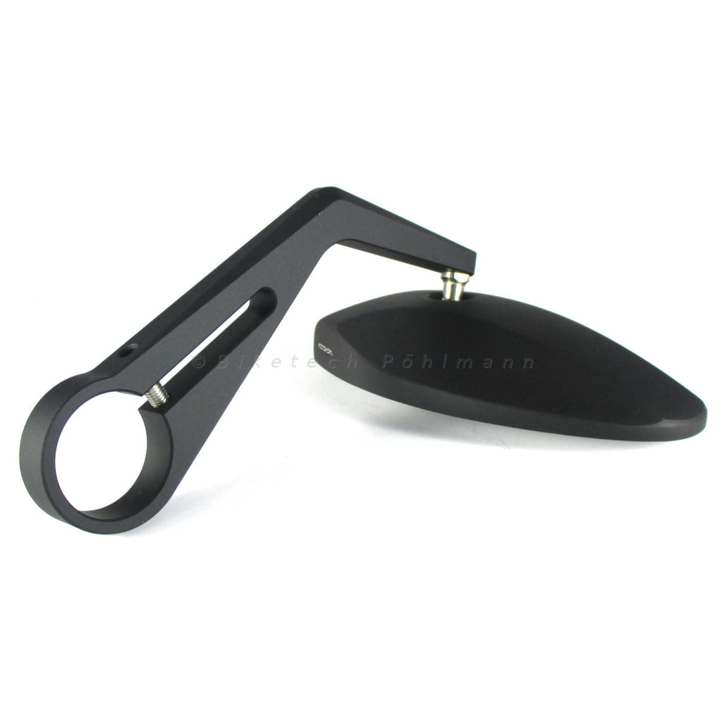 Lenkerendenspiegel FERRARA 2, schwarz, Aufnahme Ø 30 x B 12 mm