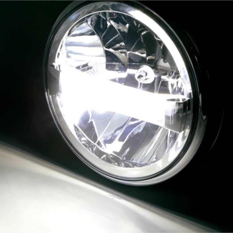 LED-Scheinwerfer 7 Zoll Highsider Pro Frame-R1 Typ 4, Mattschwarz, Seitlich