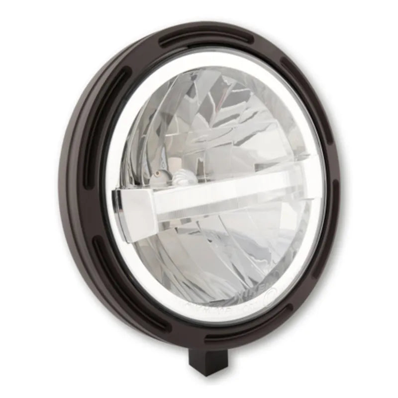 LED-Scheinwerfer 7 Zoll Highsider Pro Frame-R1 Typ 4, Mattschwarz, Unten