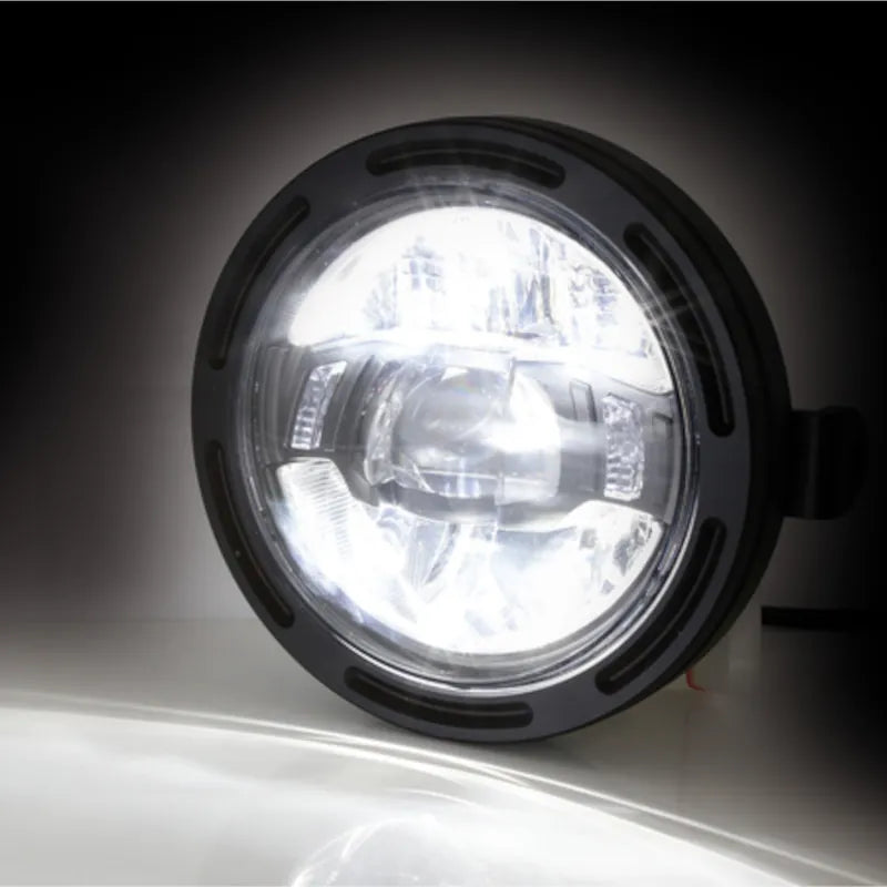 LED-Scheinwerfer 5 3/4 Zoll Highsider Pro Frame-R2 Typ 10, Mattschwarz, Seitlich