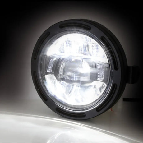 LED-Scheinwerfer 5 3/4 Zoll Highsider Pro Frame-R2 Typ 10, Mattschwarz, Seitlich