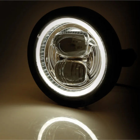 LED-Scheinwerfer 5 3/4 Zoll Highsider Pro Frame-R2 Typ 7, Mattschwarz, Seitlich