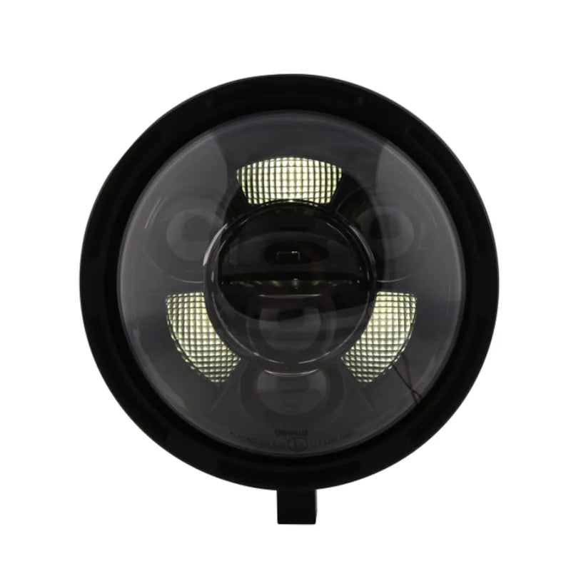 LED-Scheinwerfer 7 Zoll Highsider Pro Frame-R1 Typ 11, Mattschwarz, Unten