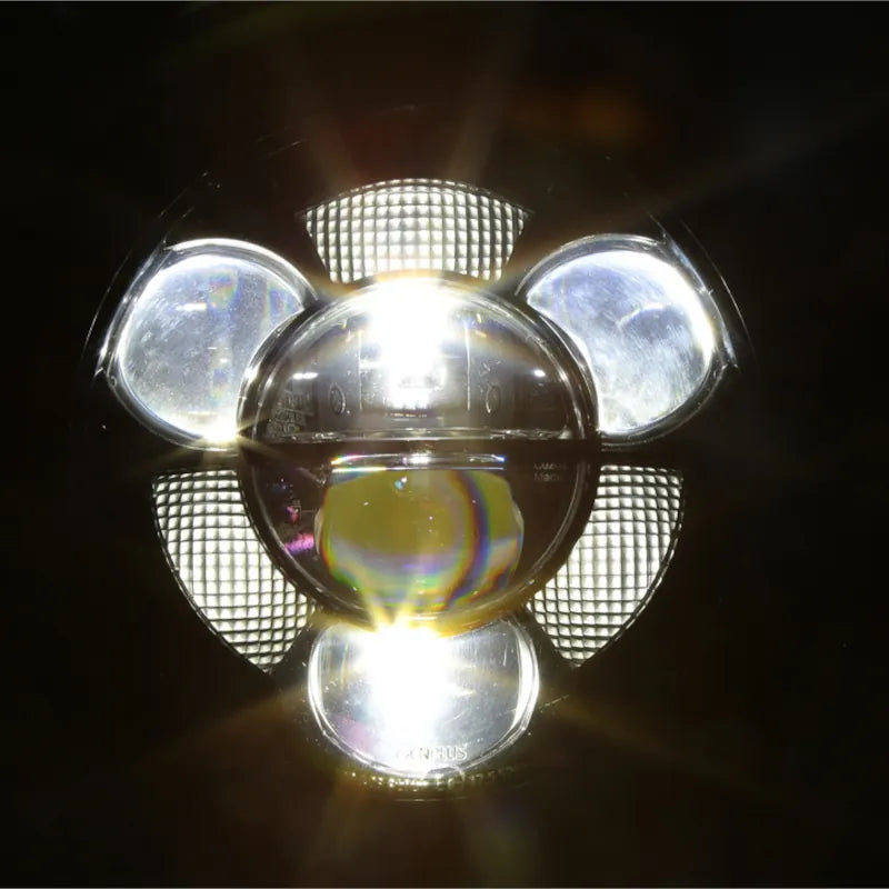 LED-Scheinwerfer 7 Zoll Highsider Pro Frame-R1 Typ 11, Mattschwarz, Unten