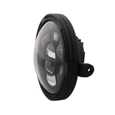 LED-Scheinwerfer 7 Zoll Highsider Pro Frame-R1 Typ 11, Mattschwarz, Seitlich