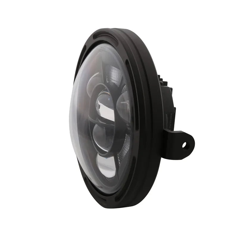 LED-Scheinwerfer 7 Zoll Highsider Pro Frame-R1 Typ 11, Mattschwarz, Seitlich