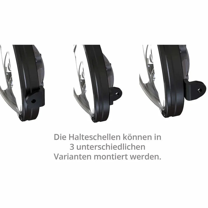 LED-Scheinwerfer 7 Zoll Highsider Pro Frame-R1 Typ 11, Mattschwarz, Seitlich