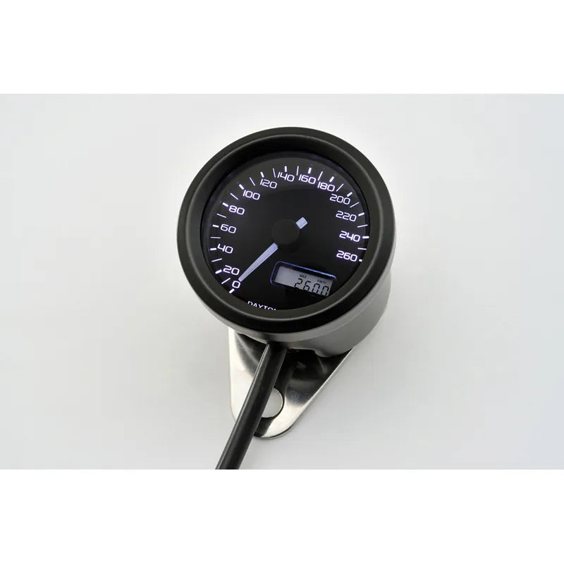 Tachometer Daytona Velona schwarz, Ø 48 mm, bis 260 km/h, 3-farbig, E-geprüft