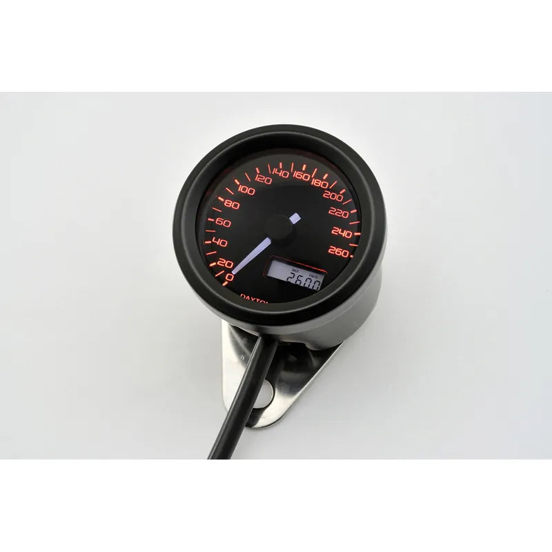Tachometer Daytona Velona schwarz, Ø 48 mm, bis 260 km/h, 3-farbig, E-geprüft