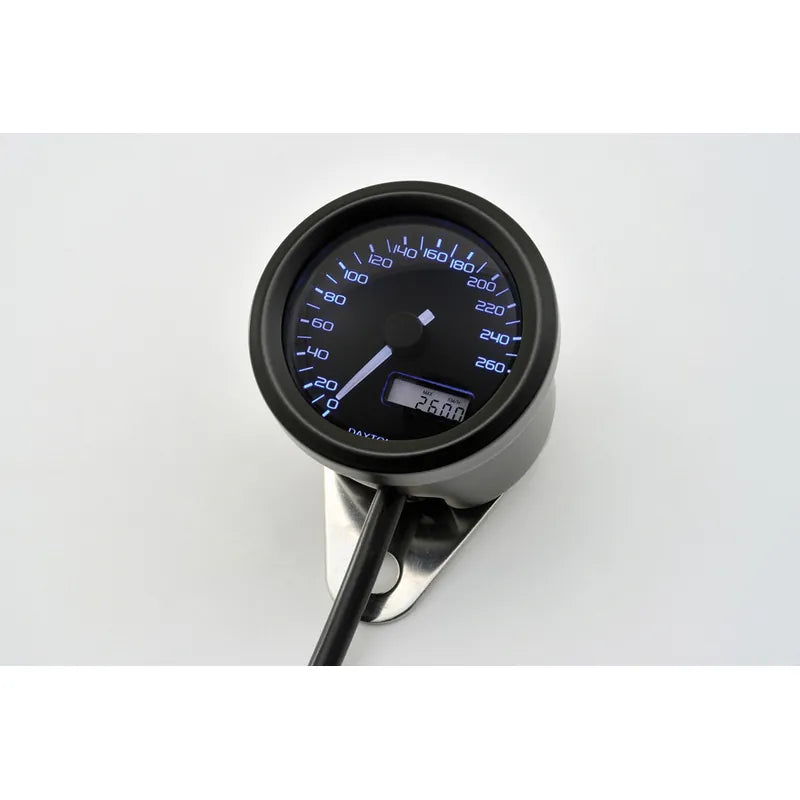 Tachometer Daytona Velona schwarz, Ø 48 mm, bis 260 km/h, 3-farbig, E-geprüft